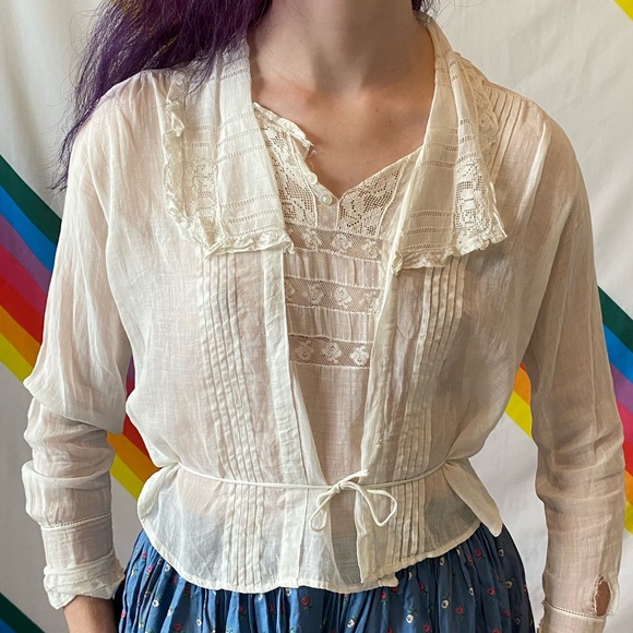 SOLD Edwardian Lawn Blouse As Is - Picture 4 of 14